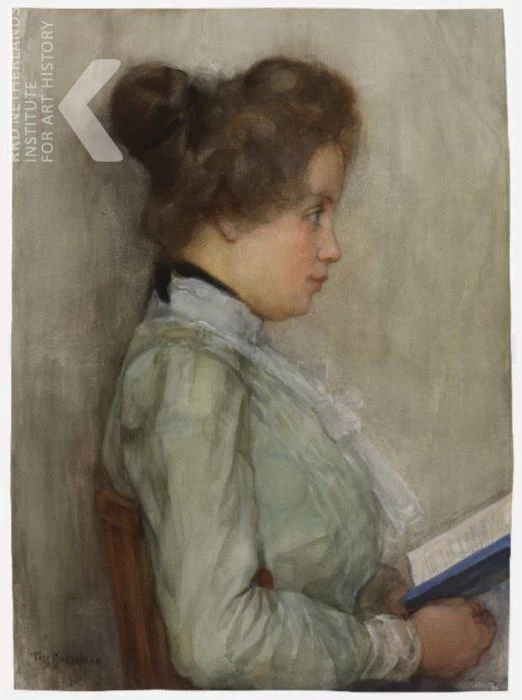 Ritratto femminile di profilo con libro c. 1898 - 1900, Kunstmuseum Den Haag, L'Aia